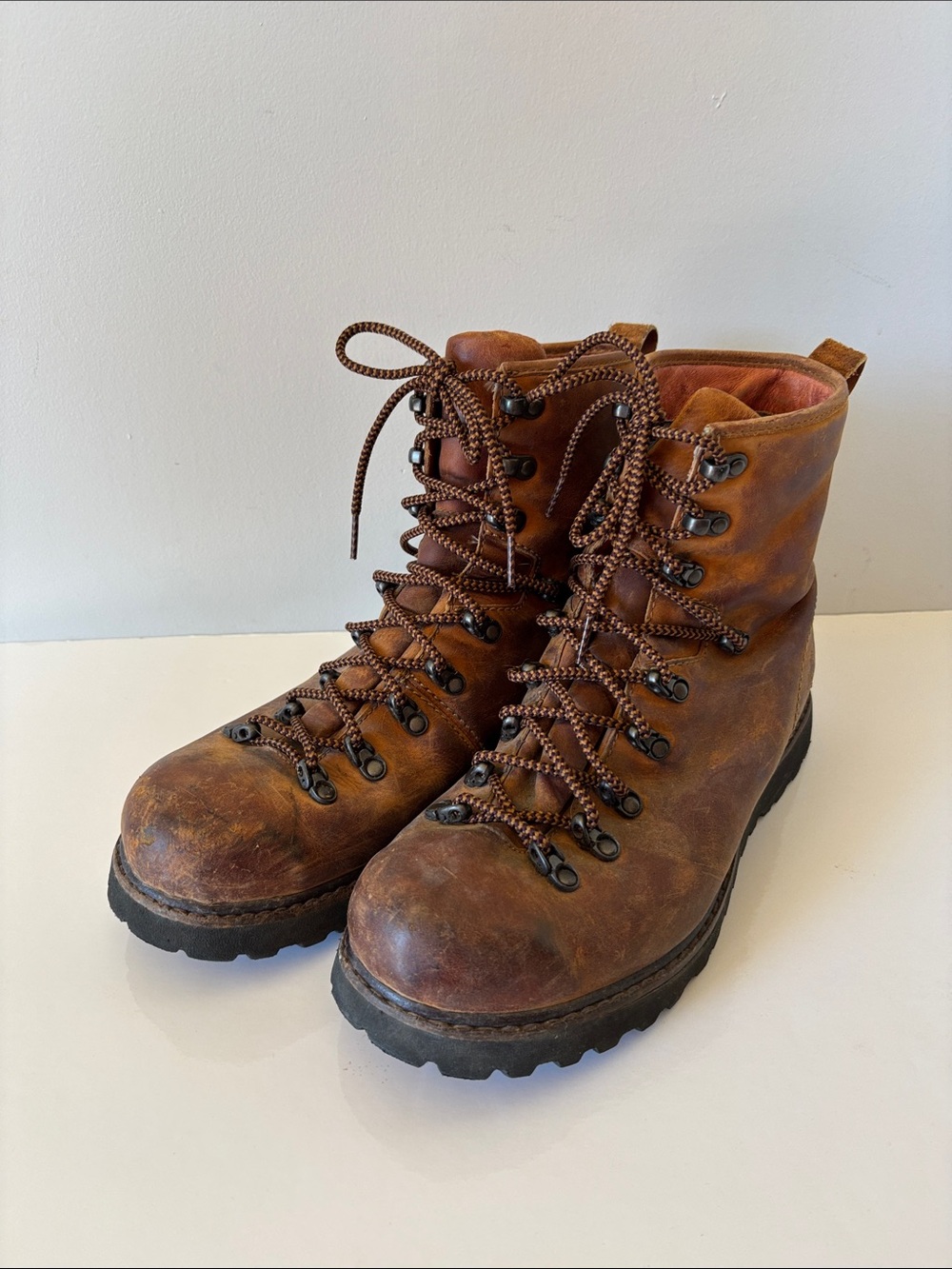 The North Face Men's Brown Leather Hiking Boots Size 12 Rugged Work Outdoor